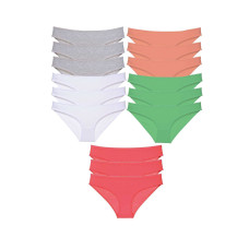 15 adet Süper Eko Set Likralı Kadın Slip Külot Gri Beyaz Pudra Yeşil Fuşya 