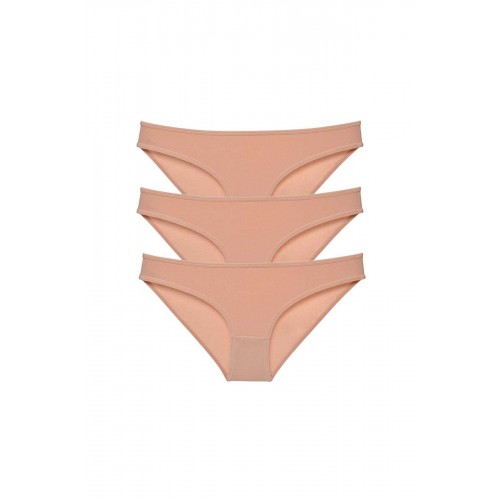 3 adet Süper Eko Set Likralı Kadın Slip Külot Ten