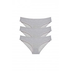 3 adet Süper Eko Set Likralı Kadın Slip Külot Gri 