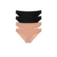 4 adet Süper Eko Set Likralı Kadın Slip Külot Siyah Ten 