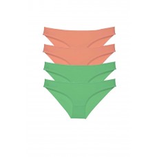 4 adet Eko Set Likralı Kadın Slip Külot Pudra Yeşil 