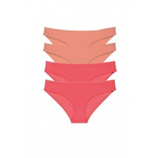 4 adet Eko Set Likralı Kadın Slip Külot Pudra Fuşya 