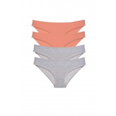 4 adet Süper Eko Set Likralı Kadın Slip Külot Pudra Gri 