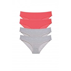 4 adet Süper Eko Set Likralı Kadın Slip Külot Fuşya Gri 