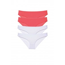 4 adet Eko Set Likralı Kadın Slip Külot Fuşya Beyaz 