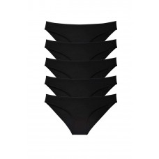 5 adet Süper Eko Set Likralı Kadın Slip Külot Siyah 