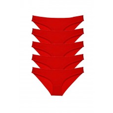 5 adet Süper Eko Set Likralı Kadın Slip Külot Kırmızı 