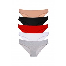 5 adet Süper Eko Set Likralı Kadın Slip Külot Çok Renkli 