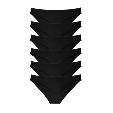 6 adet Süper Eko Set Likralı Kadın Slip Külot Siyah 