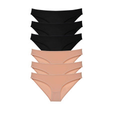 6 adet Süper Eko Set Likralı Kadın Slip Külot Siyah Ten 