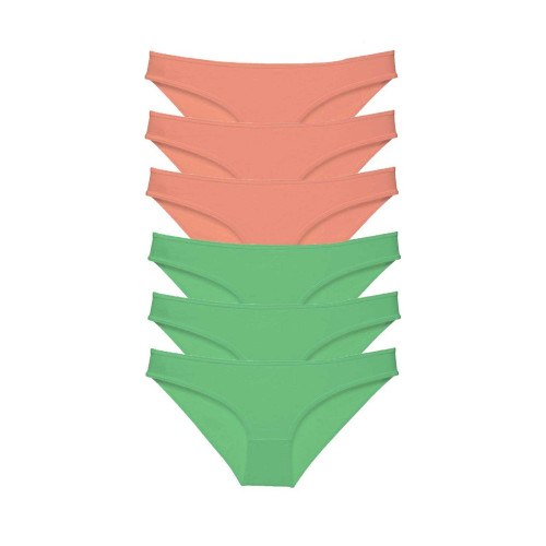 6 adet Eko Set Likralı Kadın Slip Külot Pudra Fuşya