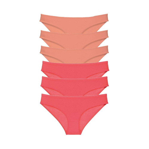 6 adet Süper Eko Set Likralı Kadın Slip Külot Pudra Fuşya