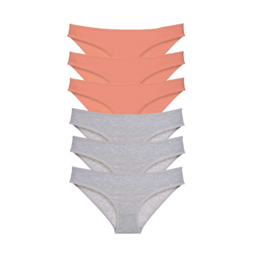 6 adet Süper Eko Set Likralı Kadın Slip Külot Pudra Gri