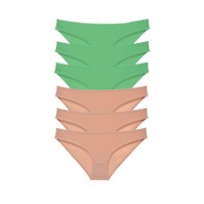 6 adet Süper Eko Set Likralı Kadın Slip Külot Yeşil Ten 