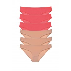 6 adet Süper Eko Set Likralı Kadın Slip Külot Fuşya Ten 