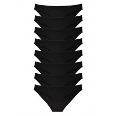 8 adet Süper Eko Set Likralı Kadın Slip Külot Siyah 