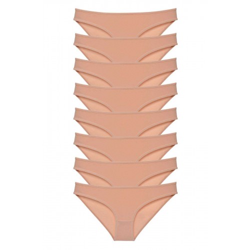 8 adet Süper Eko Set Likralı Kadın Slip Külot Ten