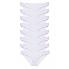 8 adet Süper Eko Set Likralı Kadın Slip Külot Beyaz