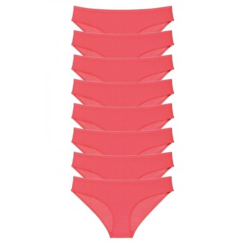 8 adet Süper Eko Set Likralı Kadın Slip Külot Fuşya