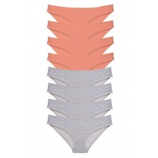 8 adet Süper Eko Set Likralı Kadın Slip Külot Pudra Gri 