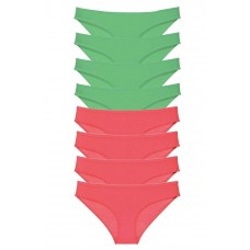 8 adet Eko Set Likralı Kadın Slip Külot Yeşil Fuşya 