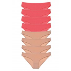 8 adet Süper Eko Set Likralı Kadın Slip Külot Fuşya Ten