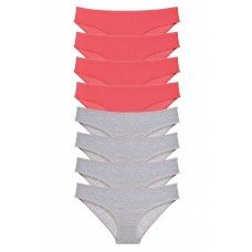 8 adet Süper Eko Set Likralı Kadın Slip Külot Fuşya Gri 