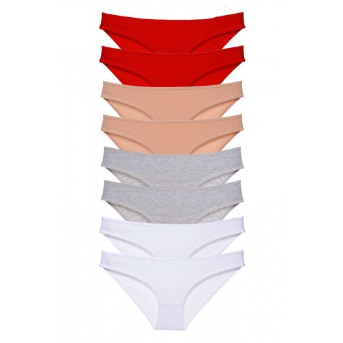 8 adet Süper Eko Set Likralı Kadın Slip Külot 532