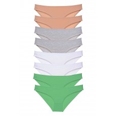 8 adet Süper Eko Set Likralı Kadın Slip Külot Ten Gri Beyaz Yeşil 