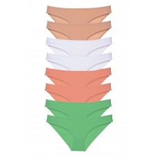 8 adet Süper Eko Set Likralı Kadın Slip Külot Ten Beyaz Pudra Yeşil