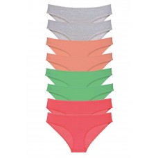 8 adet Süper Eko Set Likralı Kadın Slip Külot Gri Pudra Yeşil Fuşya 