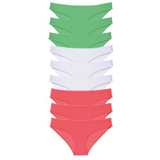 9 adet Süper Eko Set Likralı Kadın Slip Külot Yeşil Beyaz Fuşya 