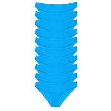 10 adet Süper Eko Set Likralı Kadın Slip Külot Mavi 