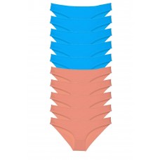 10 adet Süper Eko Set Likralı Kadın Slip Pudra Mavi 