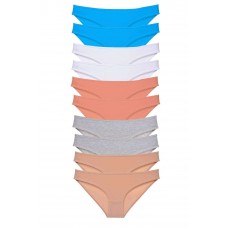 10 adet Süper Eko Set Likralı Kadın Slip Ten Gri Beyaz Pudra Mavi 