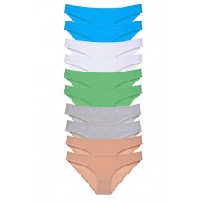 10 adet Süper Eko Set Likralı Kadın Slip Ten Gri Beyaz Yeşil Mavi 