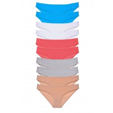 10 adet Süper Eko Set Likralı Kadın Slip Ten Gri Beyaz Fuşya Mavi 