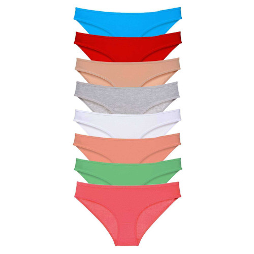 8 adet Süper Eko Set Likralı Kadın Slip Külot Set 8