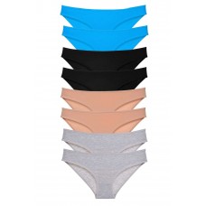 8 adet Süper Eko Set Likralı Kadın Slip Külot Siyah Ten Gri Mavi 