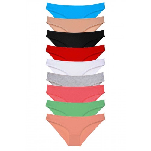 9 adet Süper Eko Set Likralı Kadın Slip Külot Tüm Renkler