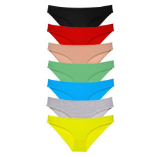 7 adet Süper Eko Set Likralı Kadın Slip Külot Çok Renkli 