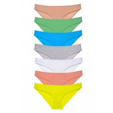 7 adet Süper Eko Set Likralı Kadın Slip Külot Çok Renkli 