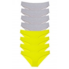 8 adet Süper Eko Set Likralı Kadın Slip Külot Sarı Gri 