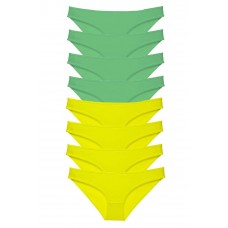 8 adet Süper Eko Set Likralı Kadın Slip Külot Sarı Yeşil 