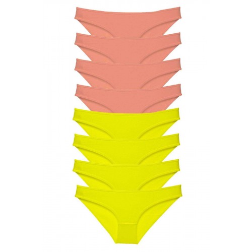 8 adet Süper Eko Set Likralı Kadın Slip Külot Sarı Pudra