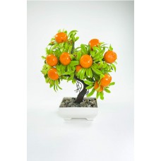 Dekor Ağaç Portakal Ağacı Saksılı Dekoratif Ağaç Biblo 24x13 cm 