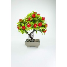 Dekor Ağaç Bereket Nar Ağacı Saksılı Dekoratif Ağaç Biblo 24x13 cm 