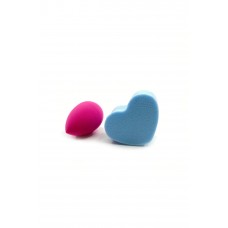 2 Li Mini Makyaj Süngeri Çanta Boy Kalp ve Oval 