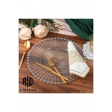 Supla, Boncuklu Sunum Tepsisi Şeffaf Sunumluk 20 Cm. 