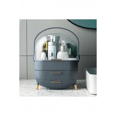 Kozmetik Makyaj Düzenleyici Organizer Gri Taşıma Kulplu Çekmeceli 